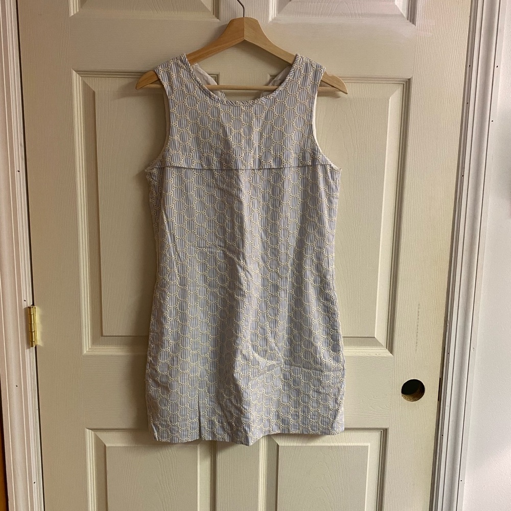 J. Crew Seersucker Eyelet Dress